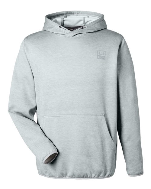 HUK H130093 Men's Coldfront+ Performance Hooded Sweatshirt - Harbor Mist Heather