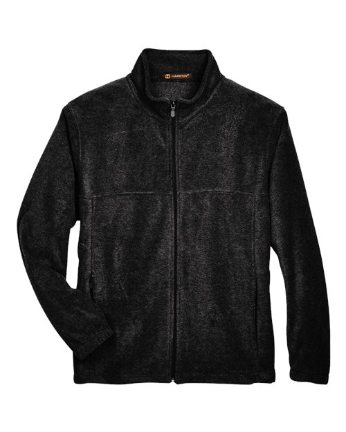 Harriton M990 Men's Full-Zip Fleece - Black