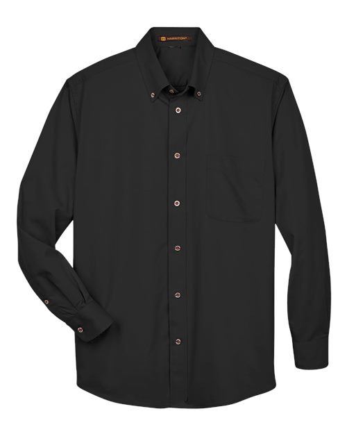 Harriton M500 Men's Easy Blend™ Twill Shirt - Black