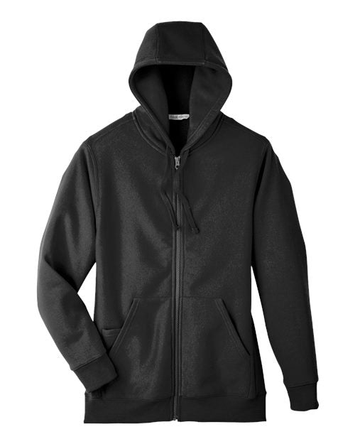 Team 365 TT95 Unisex Zone HydroSport™ Heavyweight Full-Zip Hooded Sweatshirt - Black