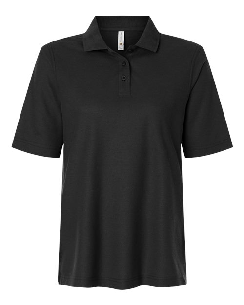 Harriton M105W Women's Maverick CVC Pique Polo - Black