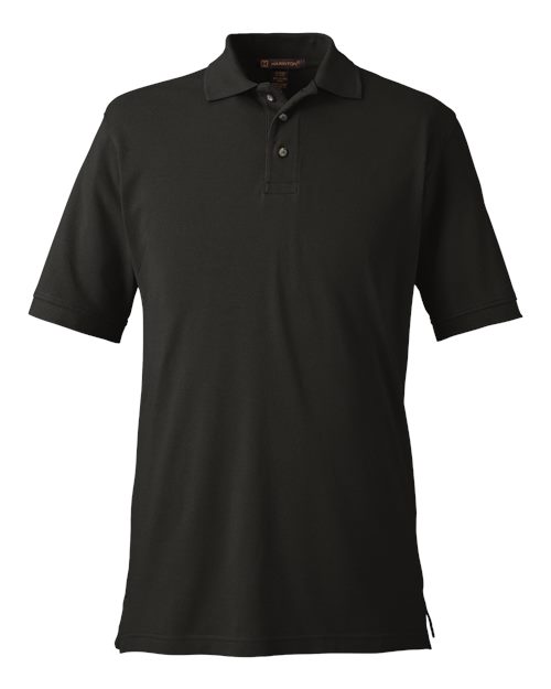 Harriton M200 Men's Pique Polo - Black