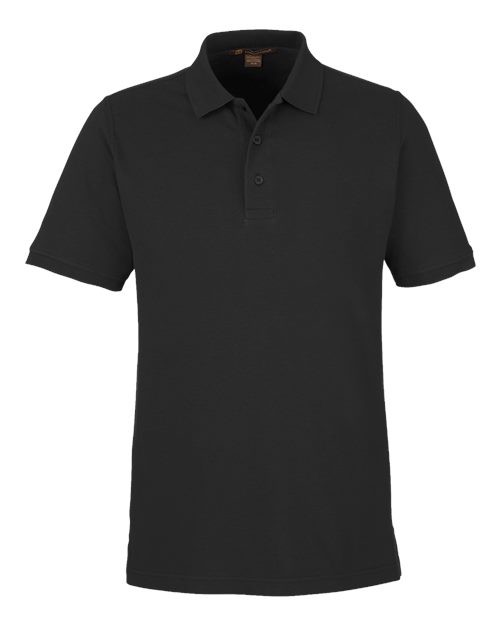 Harriton M205 Men's Valiant Cotton Snag Protect Polo - Black