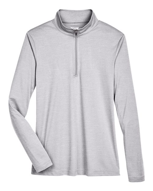 Team 365 TT31HW Women's Zone Sonic Heather Performance Quarter-Zip Pullover - Athletic Heather
