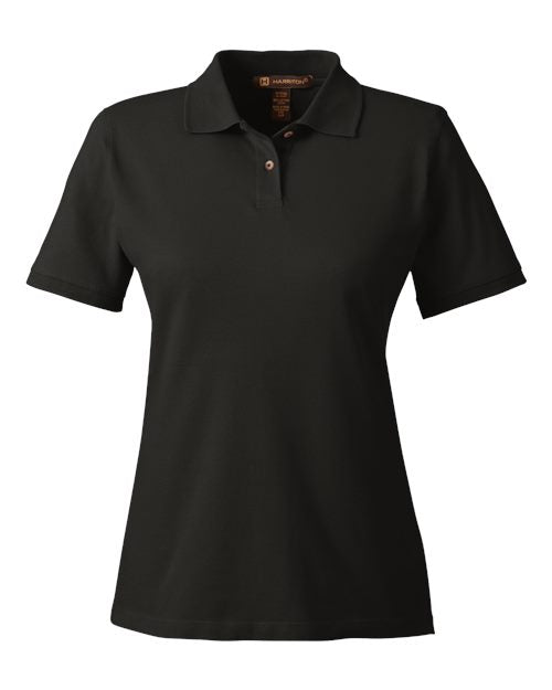 Harriton M200W Women's Cotton Polo - Black