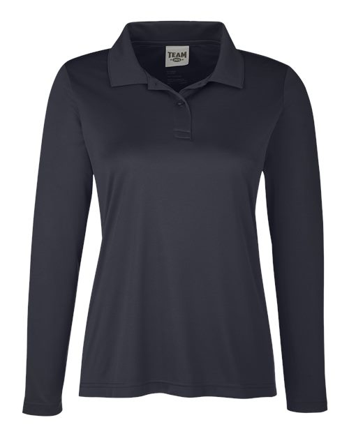 Team 365 TT51LW Women's Zone Performance Long Sleeve Polo - Black