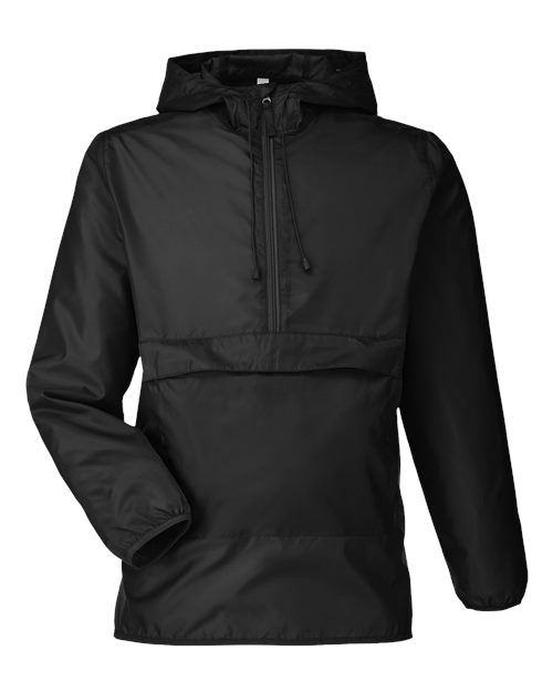 Team 365 TT77 Unisex Zone Protect Packable Anorak Jacket - Black