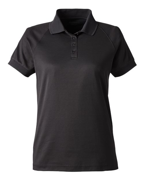 Harriton M208W Women's Charge Snag and Soil Protect Polo - Black