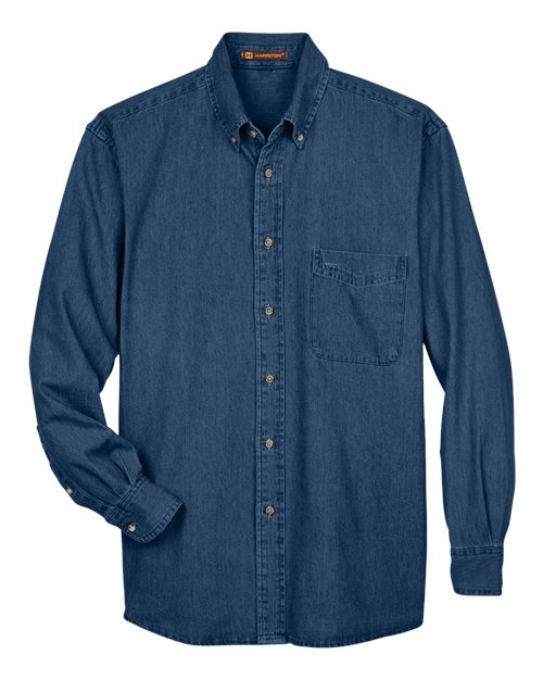 Harriton M550 Men's Denim Shirt - Dark Denim