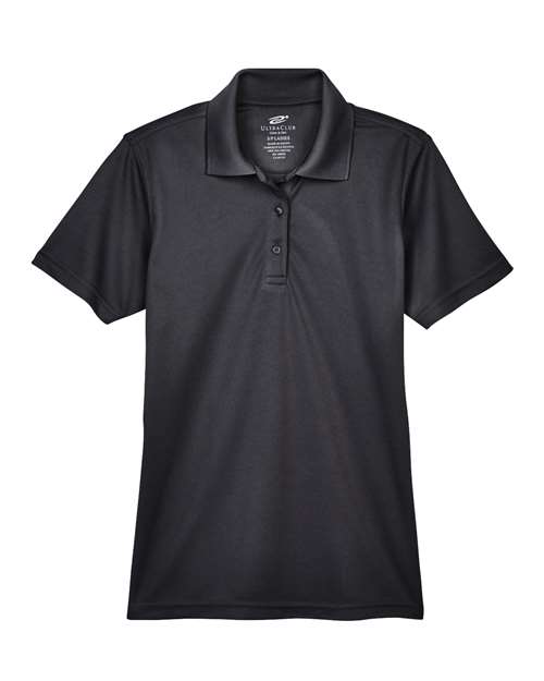 UltraClub 8210L Women's Cool & Dry Mesh Piqué Polo - Black