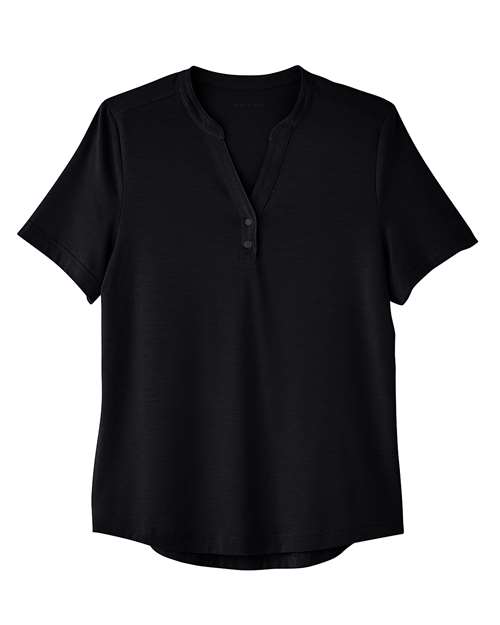 North End NE100W Women's JAQ Snap-Up Stretch Performance Polo - Black