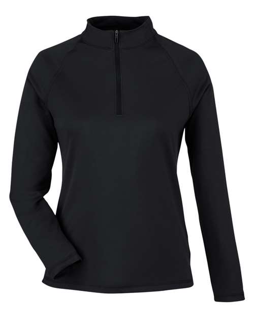 North End NE410W Women's Revive Coolcore® Quarter-Zip Pullover - Black