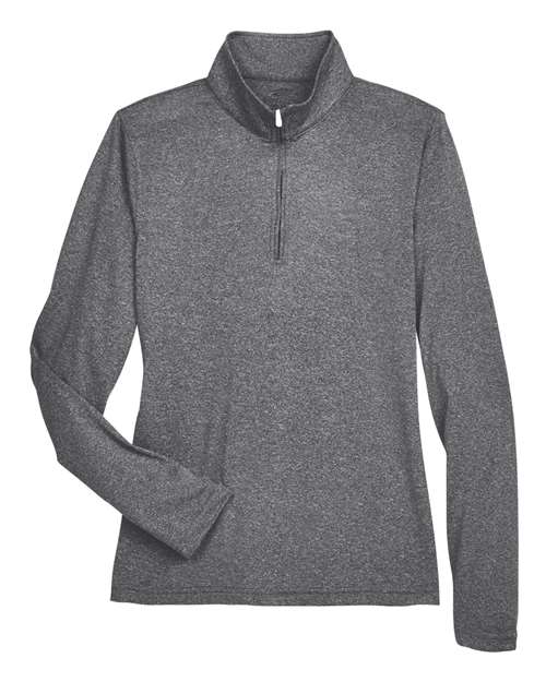 UltraClub 8618W Women's Cool & Dry Heathered Performance Quarter-Zip Pullover
