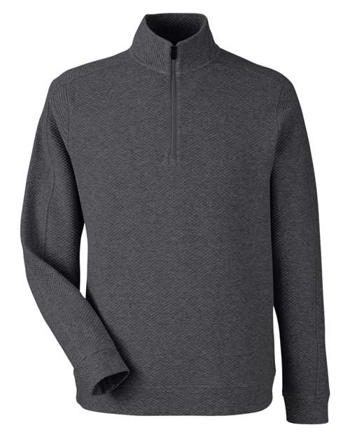 North End NE725 Men's Spirit Textured Quarter-Zip Pullover - Black Heather