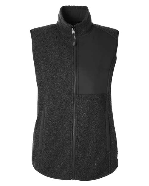 North End NE714W Women's Aura Sweater Fleece Vest - Black/ Black