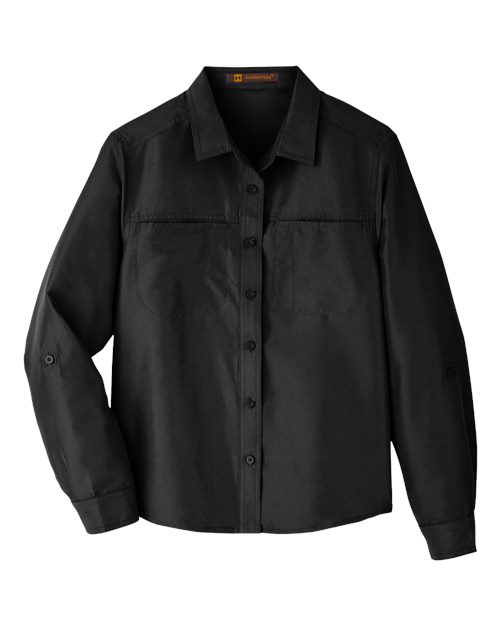 Harriton M580LW Women's Key West Performance Staff Shirt - Black