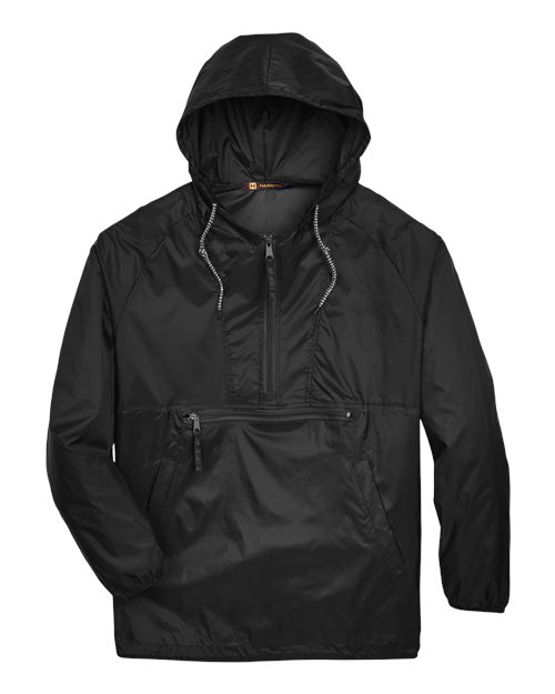 Harriton M750 Men's Packable Hooded Nylon Jacket