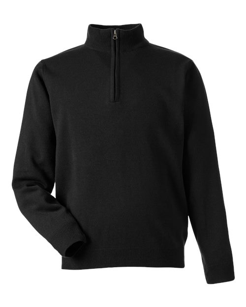 Harriton M421 Unisex Pilbloc™ Quarter-Zip Pullover Sweater - Black