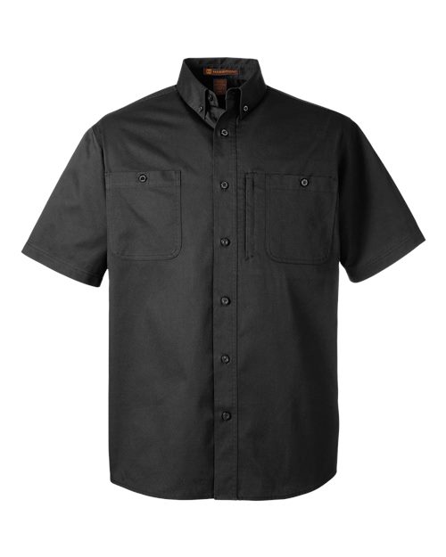 Harriton M585 Men's Advantage IL Short Sleeve Work Shirt - Black
