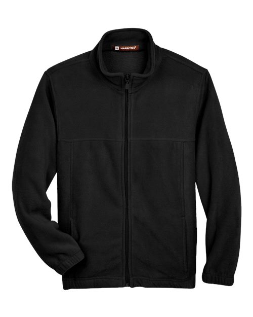 Harriton M990Y Youth Full-Zip Fleece - Black