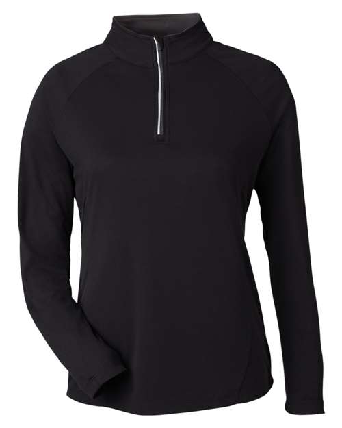 CORE365 CE418W Women's Origin Performance Pique Quarter-Zip Pullover - Black/ Carbon