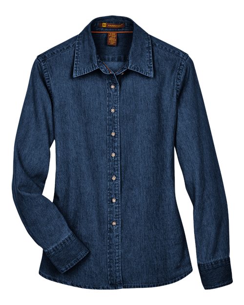 Harriton M550W Women's Denim Shirt - Dark Denim