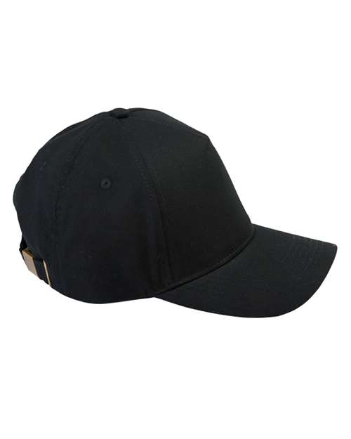 Big Accessories BX034 Five-Panel Brushed Twill Cap - Black
