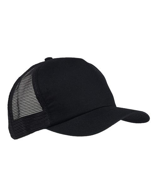 Big Accessories BX010 Twill Trucker Cap - Black
