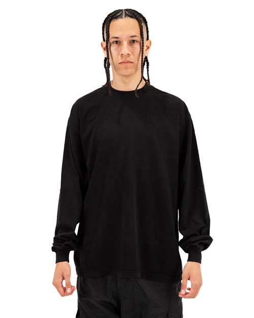 Shaka Wear SHGDLS Unisex Max Heavyweight Garment-Dyed Long Sleeve Tee - Black