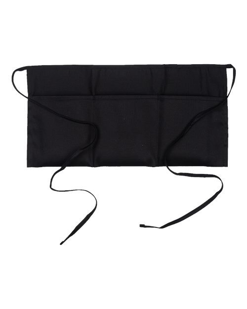 Big Accessories APR50 Waist Apron with Pockets - Black