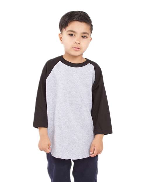 Shaka Wear SHRAGY Youth Raglan Tee - Heather Grey/ Black
