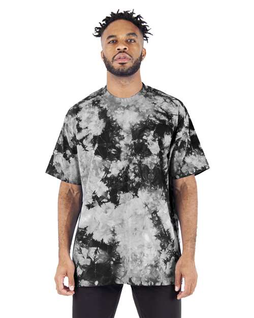 Shaka Wear SHTDSS Unisex Max Heavyweight Tie-Dyed Tee - Black/ White
