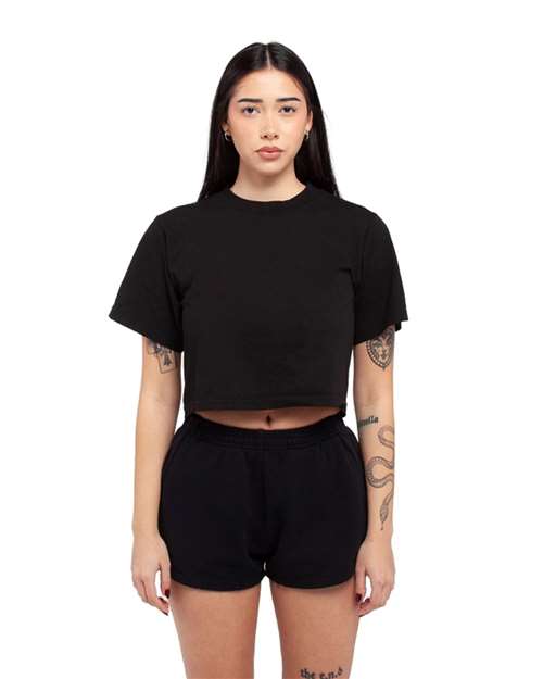 Shaka Wear SHGDC Women's Garment-Dyed Cropped Tee - Black