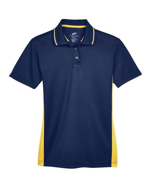 UltraClub 8406L Women's Cool & Dry Sport Two-Tone Polo - Navy/ Gold