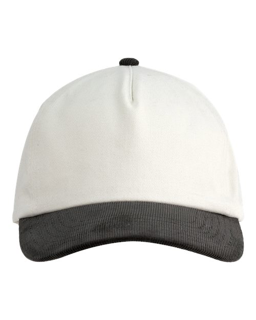 Big Accessories BA710 Corduroy Cap - Cream/ Black