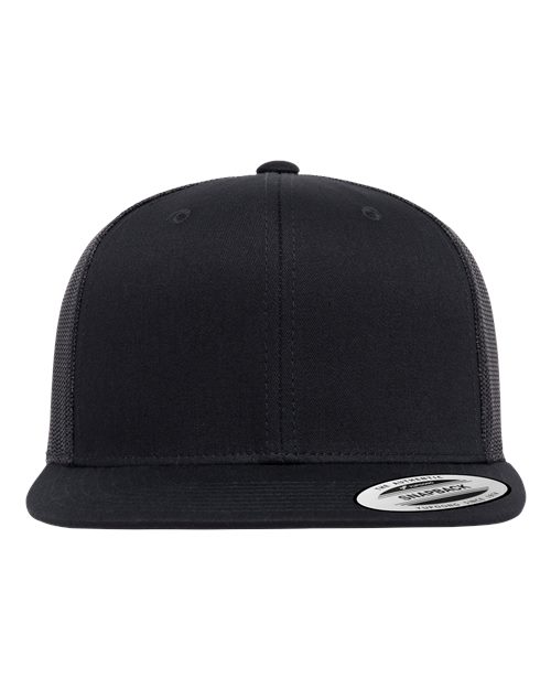 YP Classics 6609 Retro High Profile Trucker Cap - Black