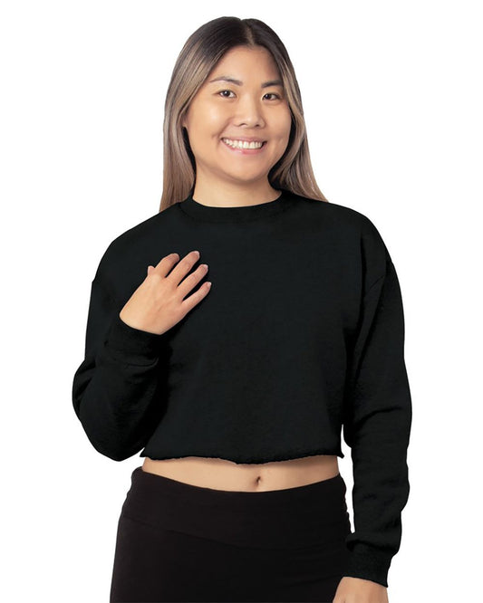 Bayside 7725 Women's USA Made Cropped Crewneck Sweatshirt