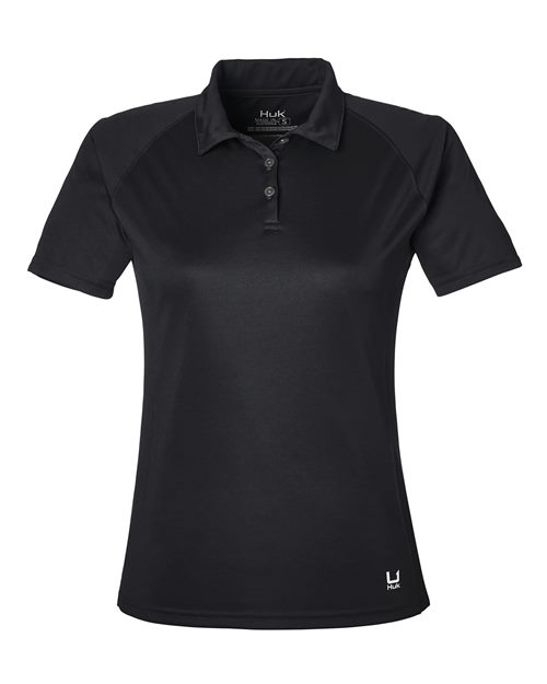 HUK H612L03 Women’s LoPro Solid Performance Polo - Black