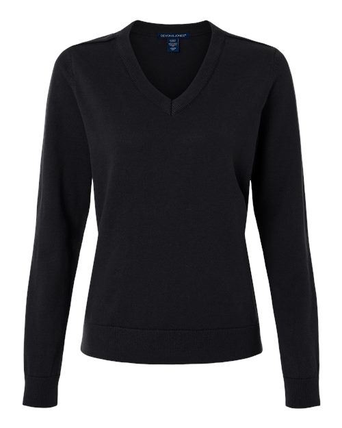Devon & Jones DG445W Women's New Classics V-Neck Sweater - Black