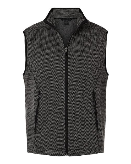 North End NE731 Men's Jasper Jacquard Fleece Vest - Black/ Grey