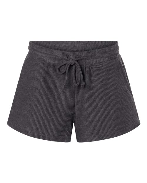 Boxercraft BW6506 Women's Rib Knit Corded Shorts - Black
