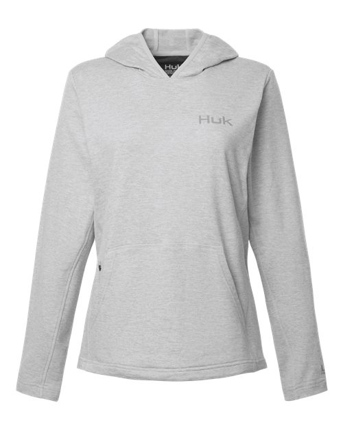 HUK H6130023 Women's Coldfront+ Hooded Sweatshirt - Harbor Mist Heather
