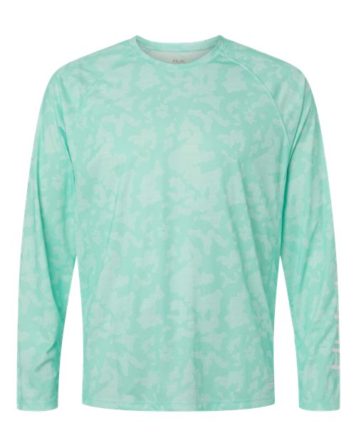 HUK H12L0017 Men's Lopro Running Lakes Long Sleeve T-Shirt - Beach Glass