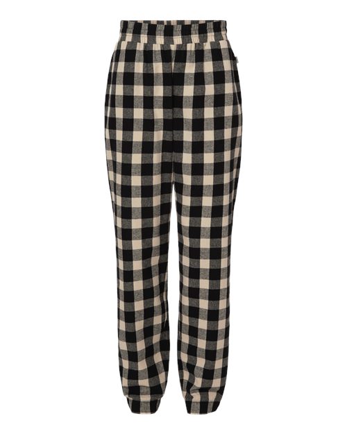 Boxercraft BM6625 Unisex Flannel Joggers - Black/ Ecru Buffalo Plaid