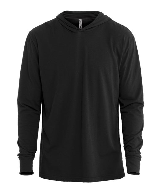 Next Level 6221 Unisex CVC Hoodie Long Sleeve Tee - Black