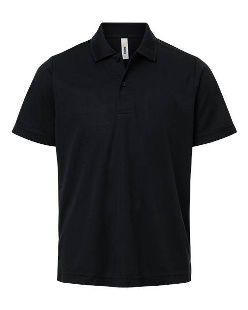 CORE365 CE108Y Youth Nova Performance Pique Polo - Black