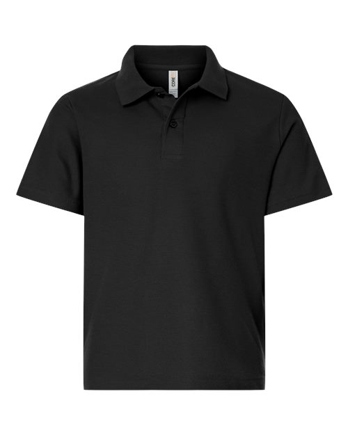 CORE365 CE106Y Youth Resolve CVC Performance Pique Polo - Black