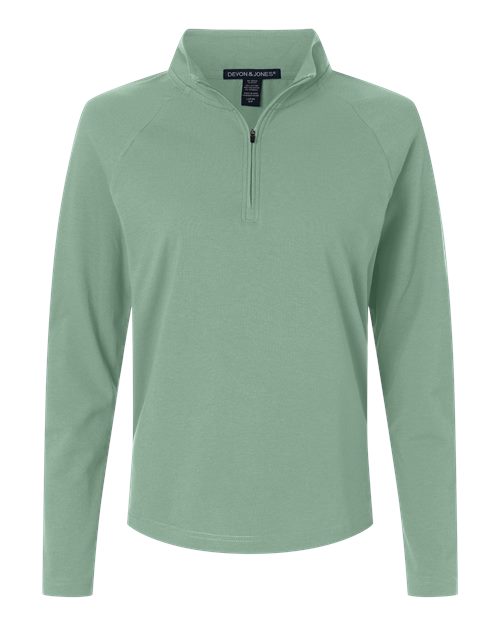 Devon & Jones DG402W Women's Seaton Pebble Textured Quarter-Zip Pullover