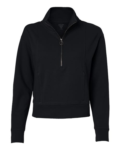 North End NE220W Women's Mantra Half-Zip Ottoman Pullover - Black