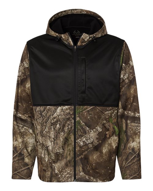 RealTree RT5204 Unisex Realtree® Performance Colorblocked Full-Zip Hooded Sweatshirt - Camo/ Black